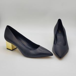 NWOB Michael Kors Leather Metallic Gold Heel Pumps Size 10M